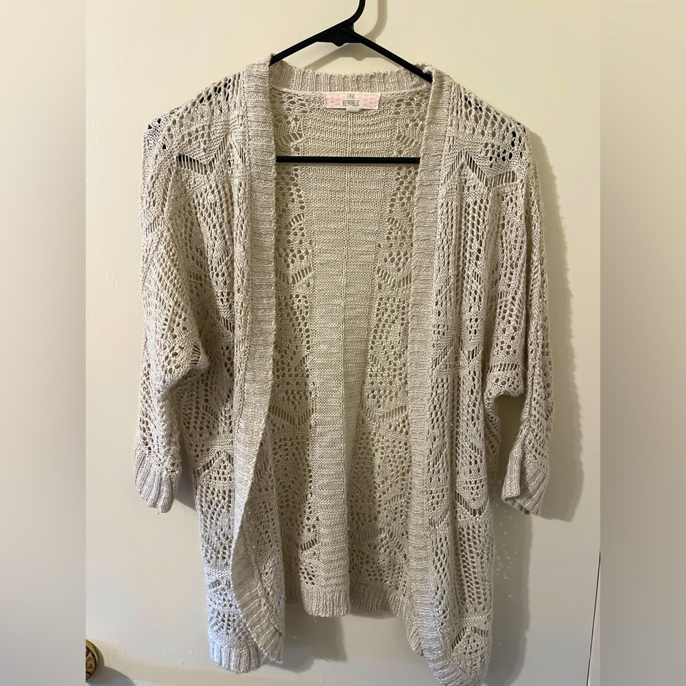 Pink Republic 3/4 Sleeve Creme Cardigan